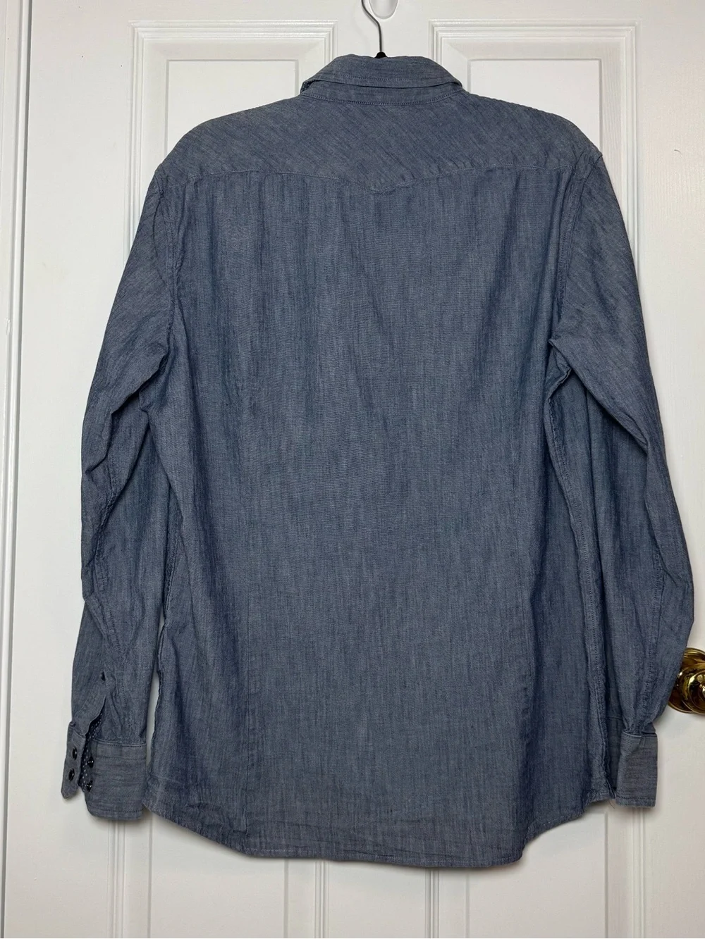 Banana Republic Men's Western Chambray Button-Down Shirt Pearl Snap Buttons